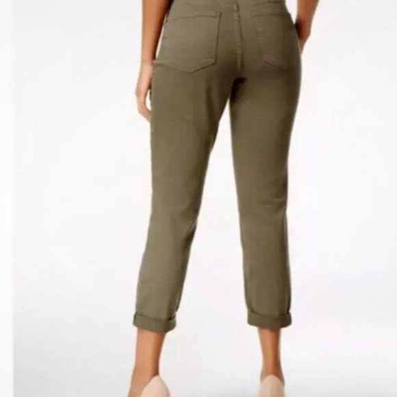 NYDJ LIFT TUCK Alina Convertible Ankle Skinny Pants Olive Green jeans size 10 - Picture 1 of 8